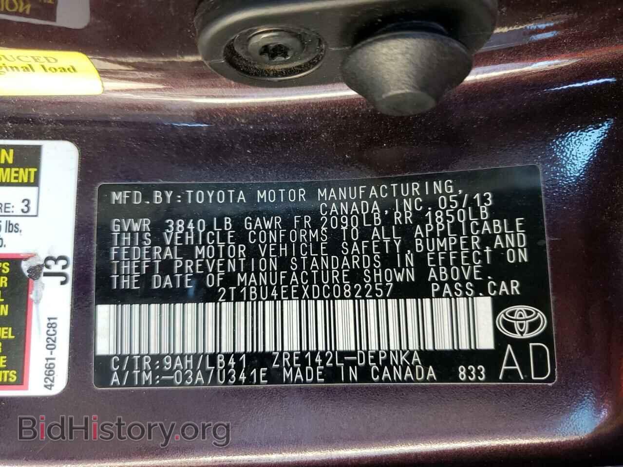 2013 TOYOTA COROLLA - VIN: 2T1BU4EEXDC082257 - Фото 10