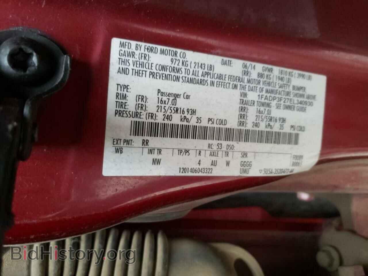 2014 FORD FOCUS - VIN: 1FADP3F27EL340930 - Фото 10