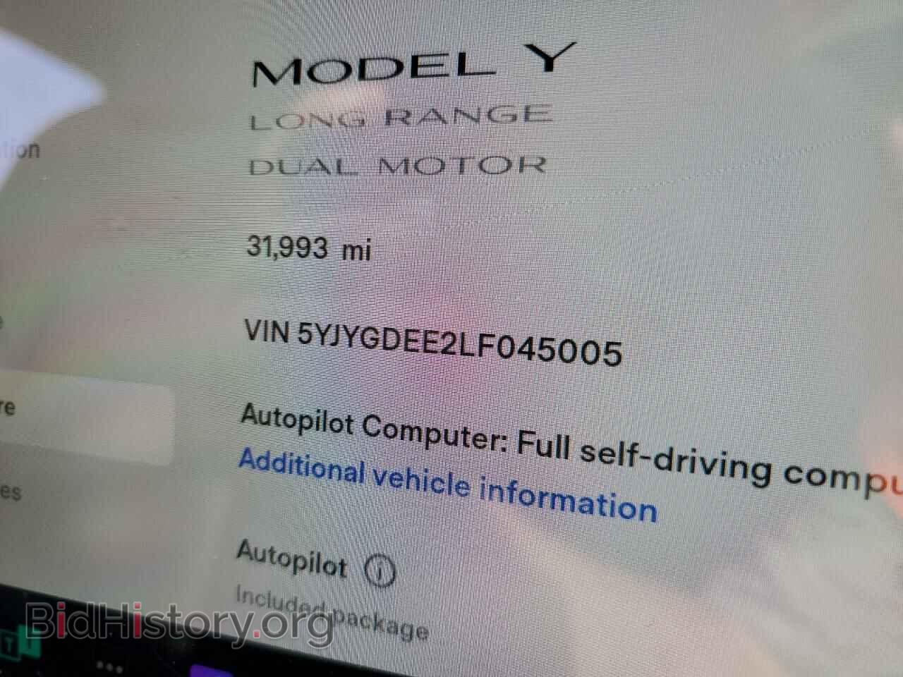 2020 TESLA MODEL Y - VIN: 5YJYGDEE2LF045005 - Photo 8
