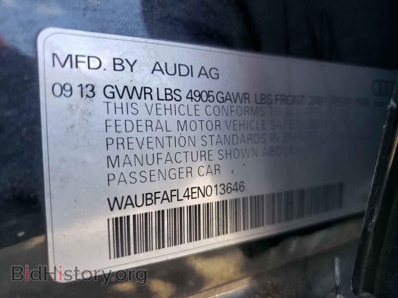 2014 AUDI A4 - VIN: WAUBFAFL4EN013646 - Фото 12