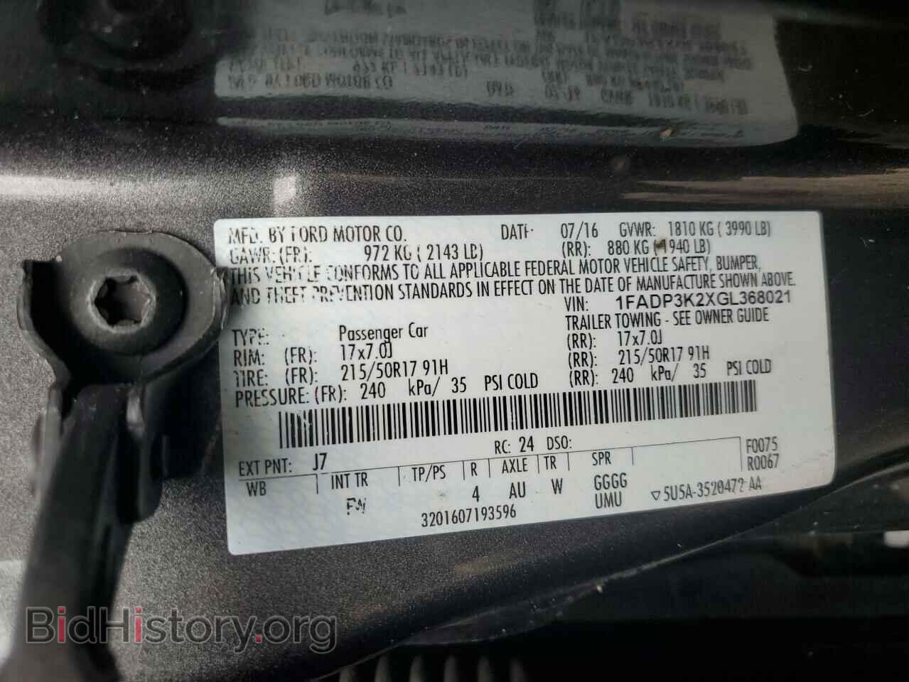 2016 FORD FOCUS - VIN: 1FADP3K2XGL368021 - Фото 12