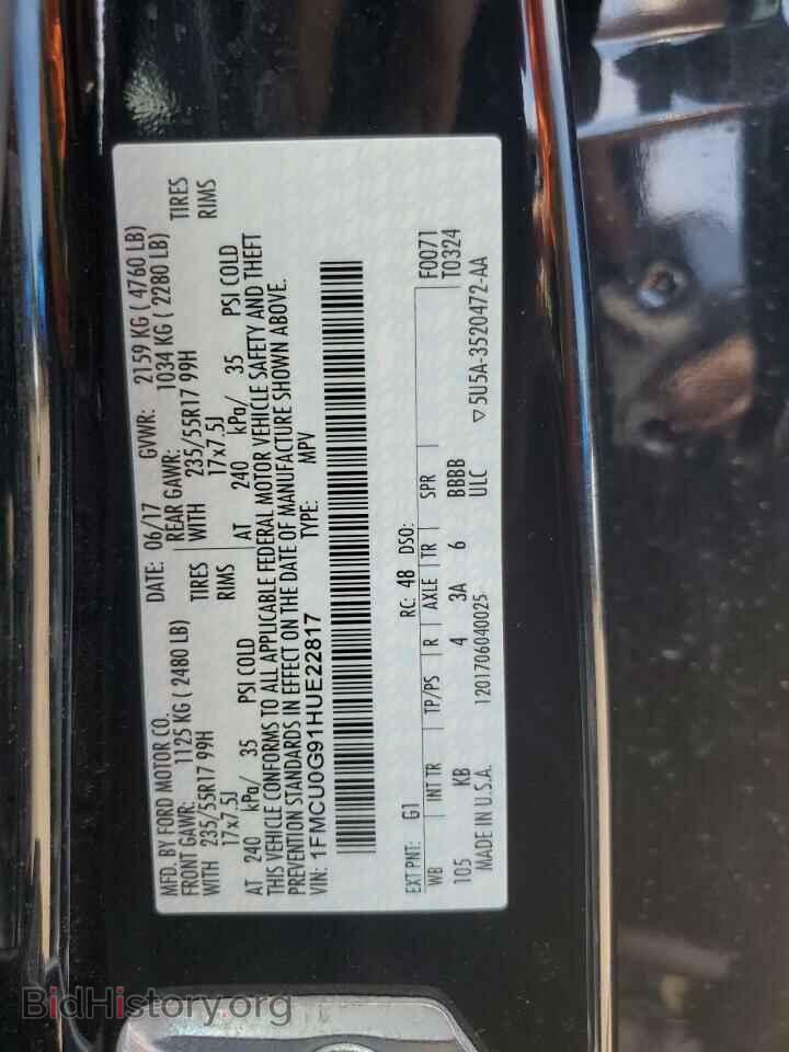 2017 FORD ESCAPE - VIN: 1FMCU0G91HUE22817 - Фото 13