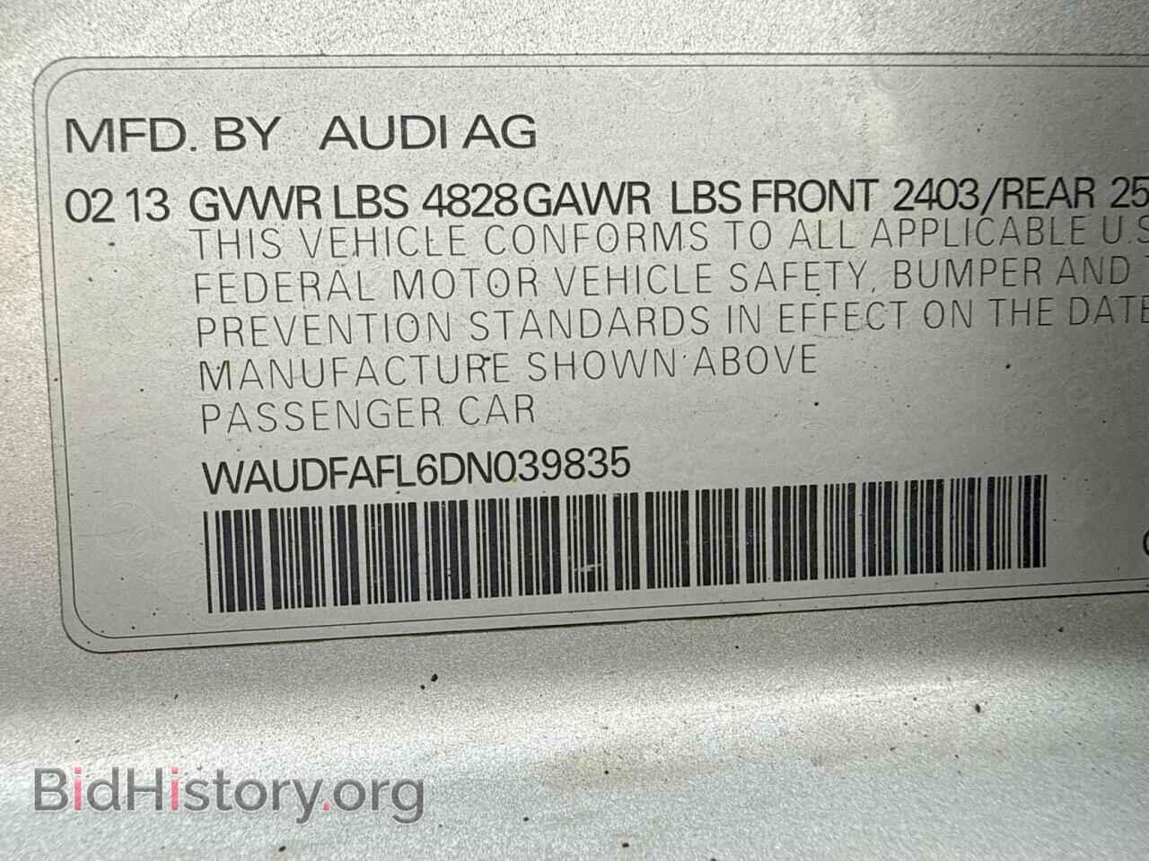 2013 AUDI A4 - VIN: WAUDFAFL6DN039835 - Photo 10