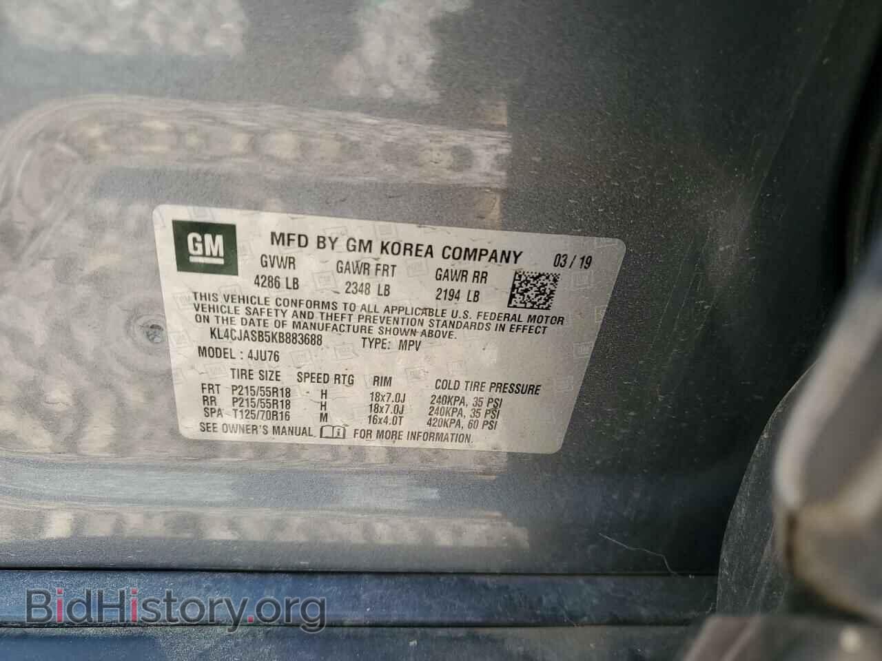 2019 BUICK ENCORE - VIN: KL4CJASB5KB883688 - Photo 14
