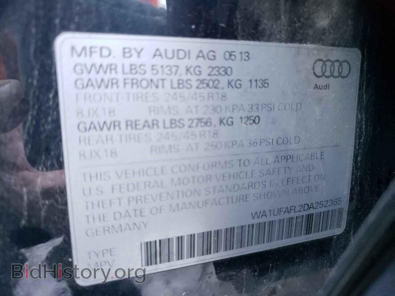 2013 AUDI A4 - VIN: WA1UFAFL2DA252365 - Фото 10
