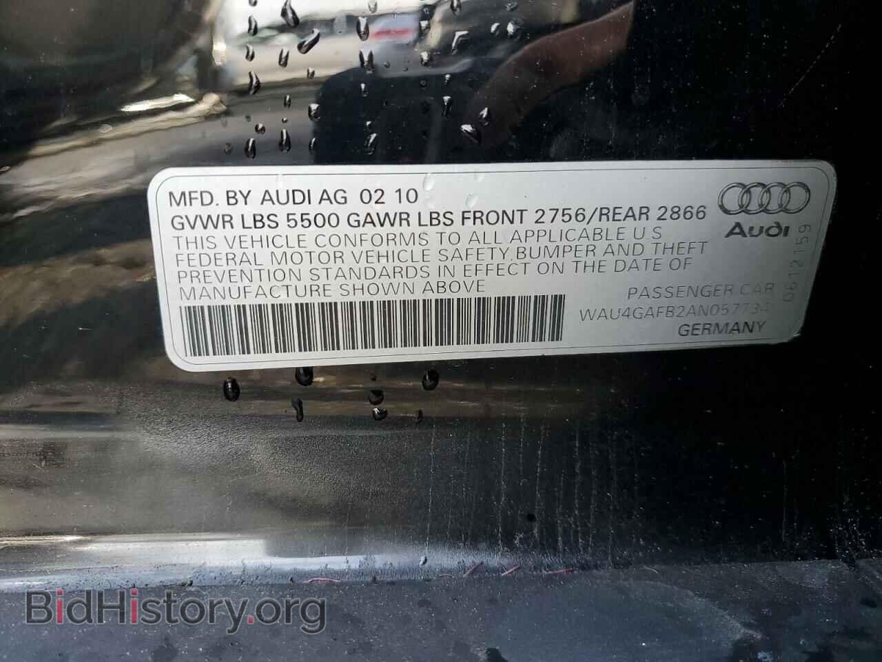 2010 AUDI A6 - VIN: WAU4GAFB2AN057734 - Фото 10