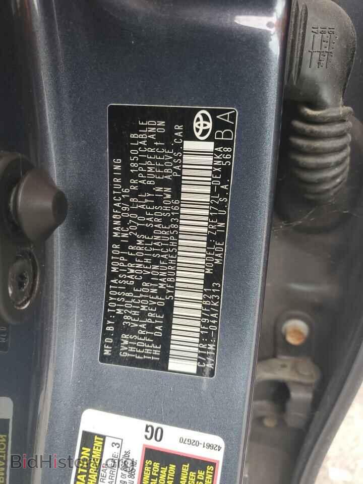 2017 TOYOTA COROLLA - VIN: 5YFBURHE5HP583166 - Фото 12
