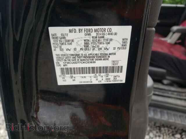 2012 FORD ESCAPE - VIN: 1FMCU0D77CKC53930 - Фото 10