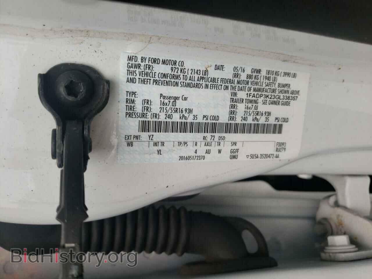 2016 FORD FOCUS - VIN: 1FADP3K23GL338357 - Фото 10