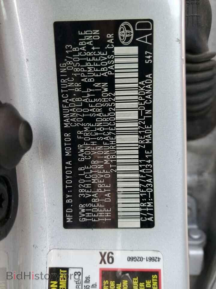 2014 TOYOTA COROLLA - VIN: 2T1BURHE7EC002522 - Photo 10