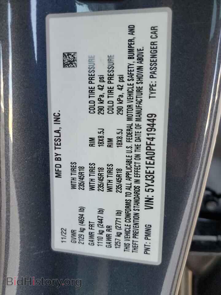 2023 TESLA MODEL 3 - VIN: 5YJ3E1EA0PF419449 - Photo 12