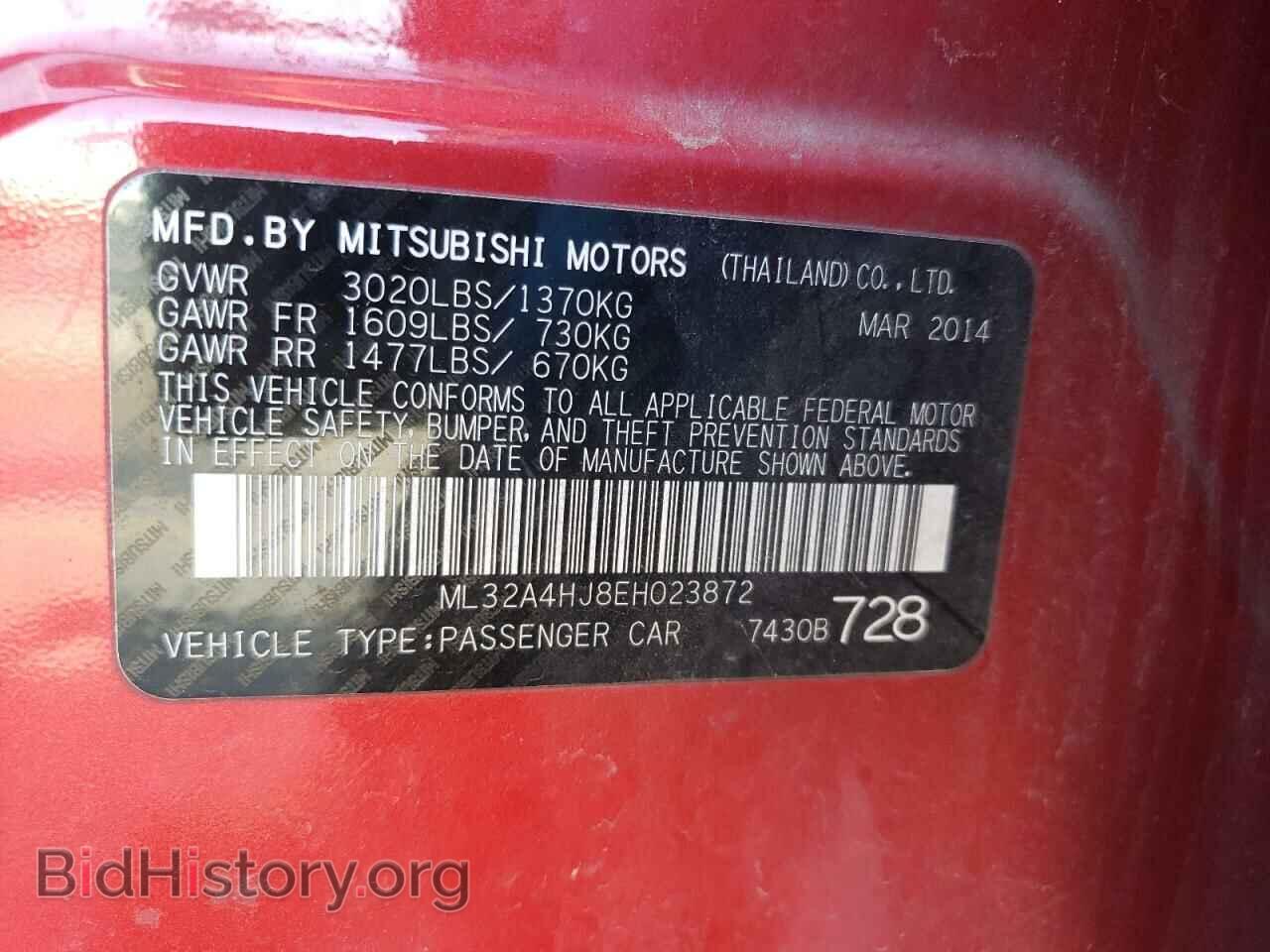 2014 MITSUBISHI MIRAGE - VIN: ML32A4HJ8EH023872 - Фото 10