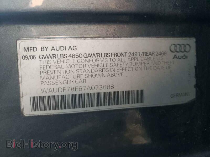 2007 Audi A4 (VIN WAUDF78E67A073688) — фото 10 из 10