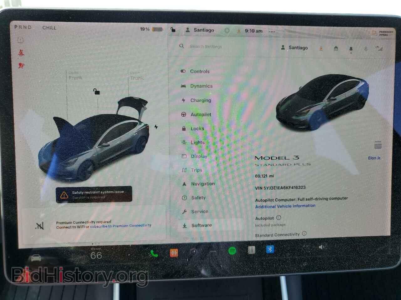 2019 TESLA MODEL 3 - VIN: 5YJ3E1EA6KF416323 - Фото 9