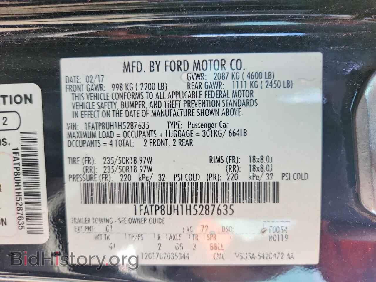 2017 FORD MUSTANG - VIN: 1FATP8UH1H5287635 - Photo 13
