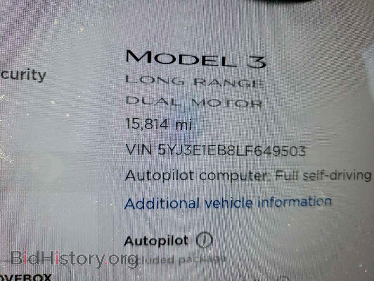 2020 TESLA MODEL 3 - VIN: 5YJ3E1EB8LF649503 - Photo 8
