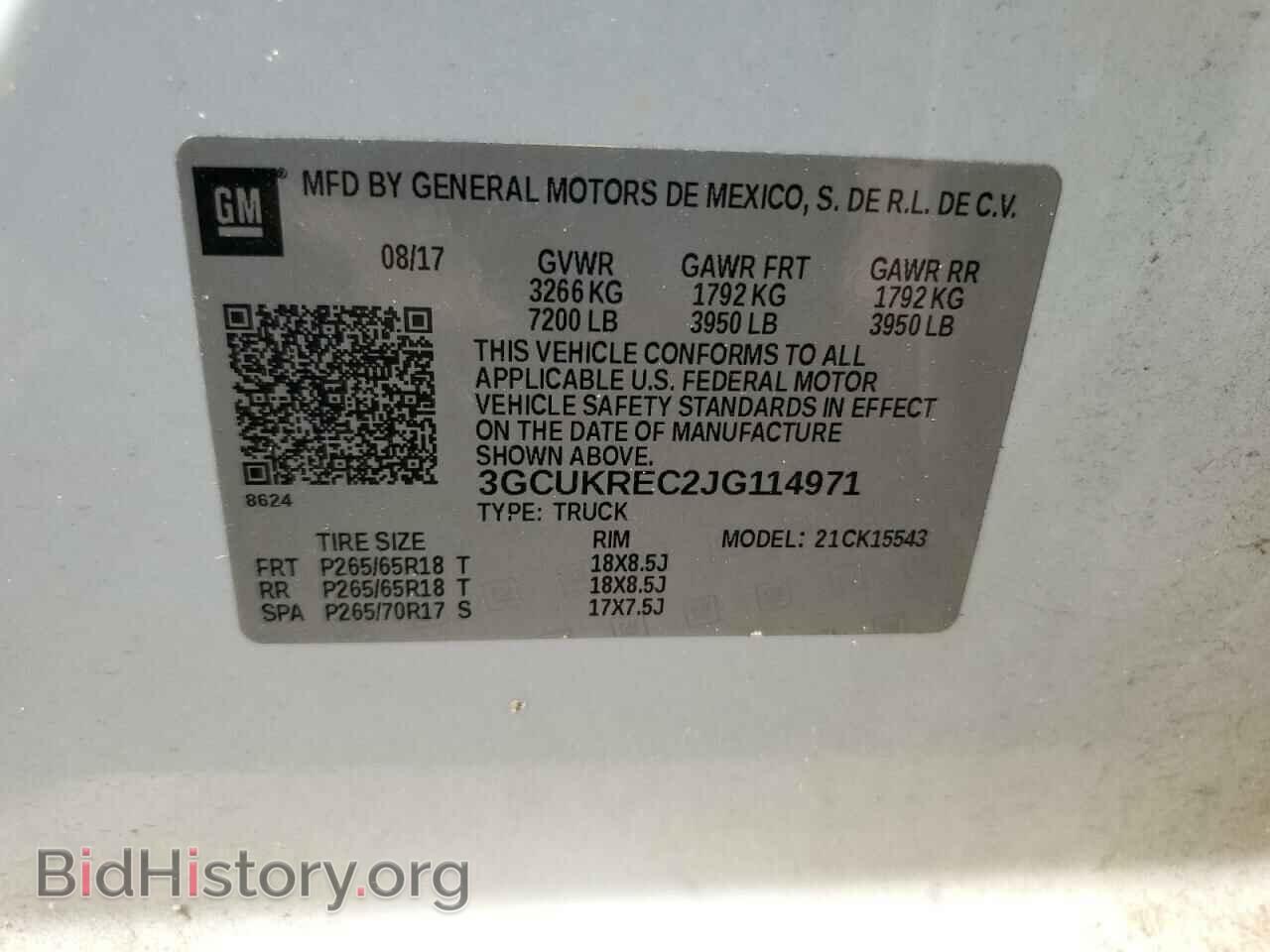 2018 CHEVROLET ALL Models - VIN: 3GCUKREC2JG114971 - Фото 12