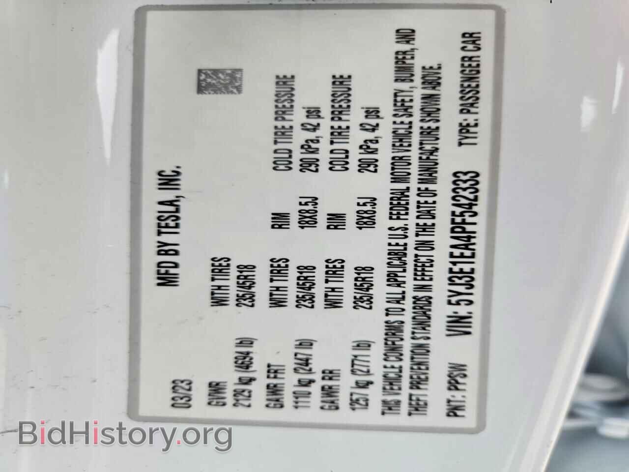 2023 TESLA MODEL 3 - VIN: 5YJ3E1EA4PF542333 - Фото 12