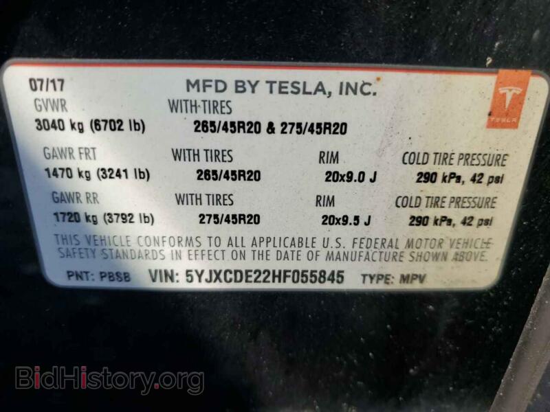 2017 Tesla MODEL X (VIN 5YJXCDE22HF055845) — фото 10 из 10