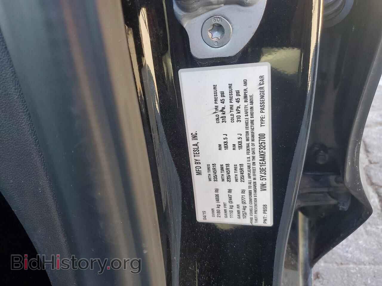2019 TESLA MODEL 3 - VIN: 5YJ3E1EA4KF325700 - Photo 12
