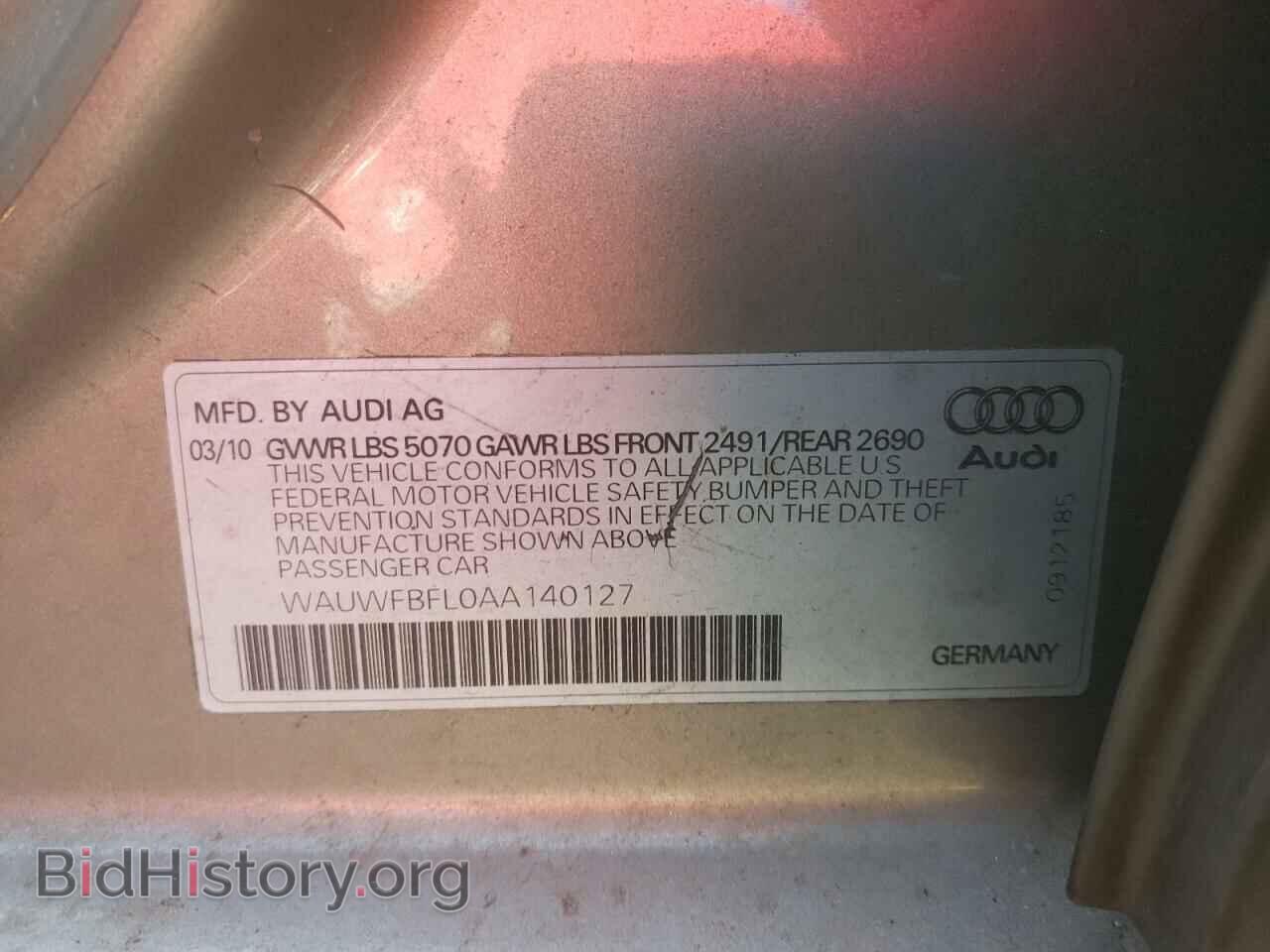2010 AUDI A4 - VIN: WAUWFBFL0AA140127 - Фото 10
