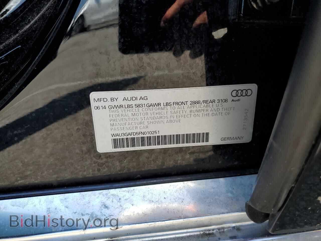 2015 AUDI A8 - VIN: WAU3GAFD5FN010251 - Фото 13