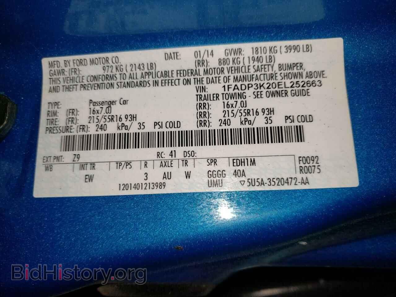 2014 FORD FOCUS - VIN: 1FADP3K20EL252663 - Photo 10