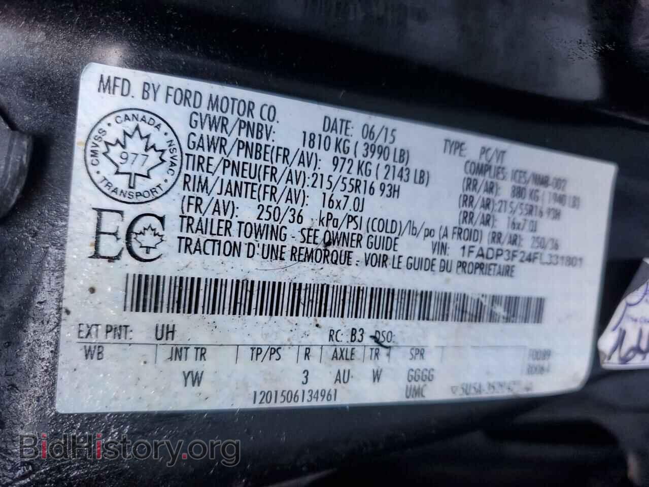 2015 FORD FOCUS - VIN: 1FADP3F24FL331801 - Фото 10