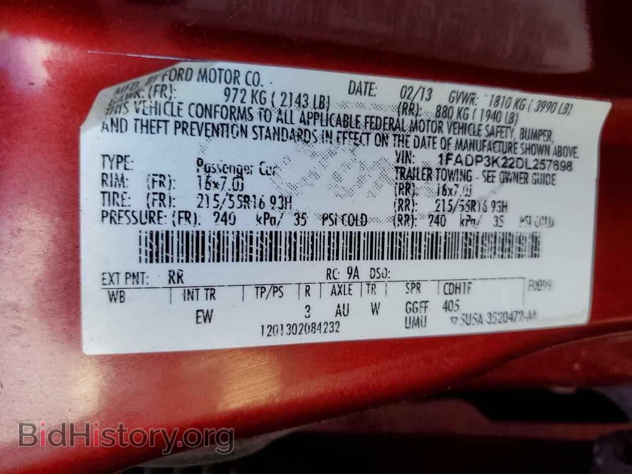 2013 FORD FOCUS - VIN: 1FADP3K22DL257698 - Photo 10