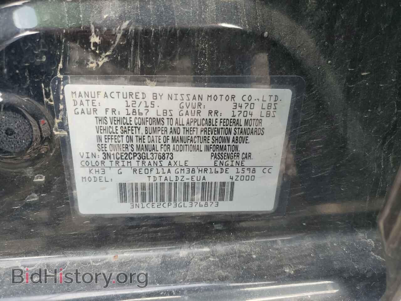 2016 NISSAN VERSA - VIN: 3N1CE2CP3GL376873 - Фото 13