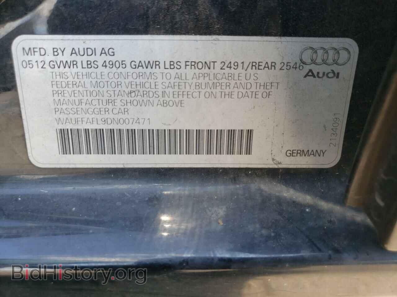 2013 AUDI A4 - VIN: WAUFFAFL9DN007471 - Фото 12