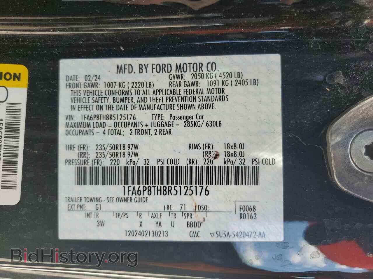 2024 FORD ALL Models - VIN: 1FA6P8TH8R5125176 - Фото 13