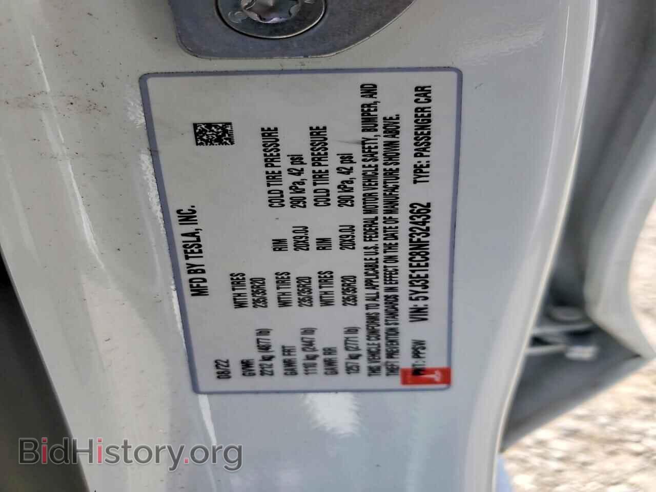 2022 TESLA MODEL 3 - VIN: 5YJ3E1EC8NF324362 - Фото 12