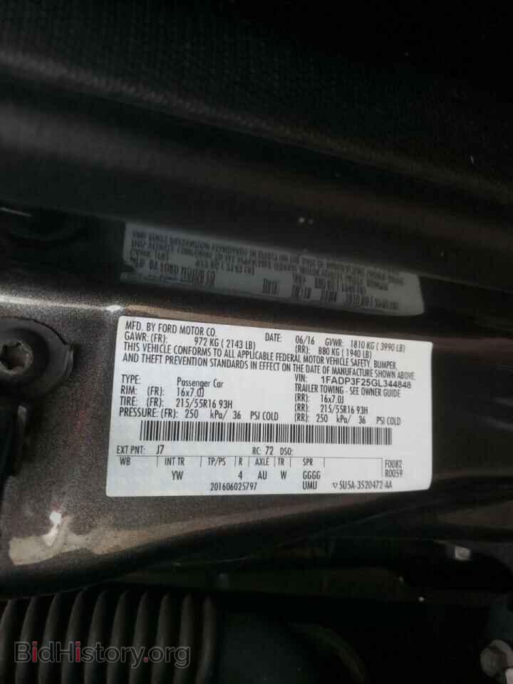 2016 FORD FOCUS - VIN: 1FADP3F25GL344848 - Фото 10