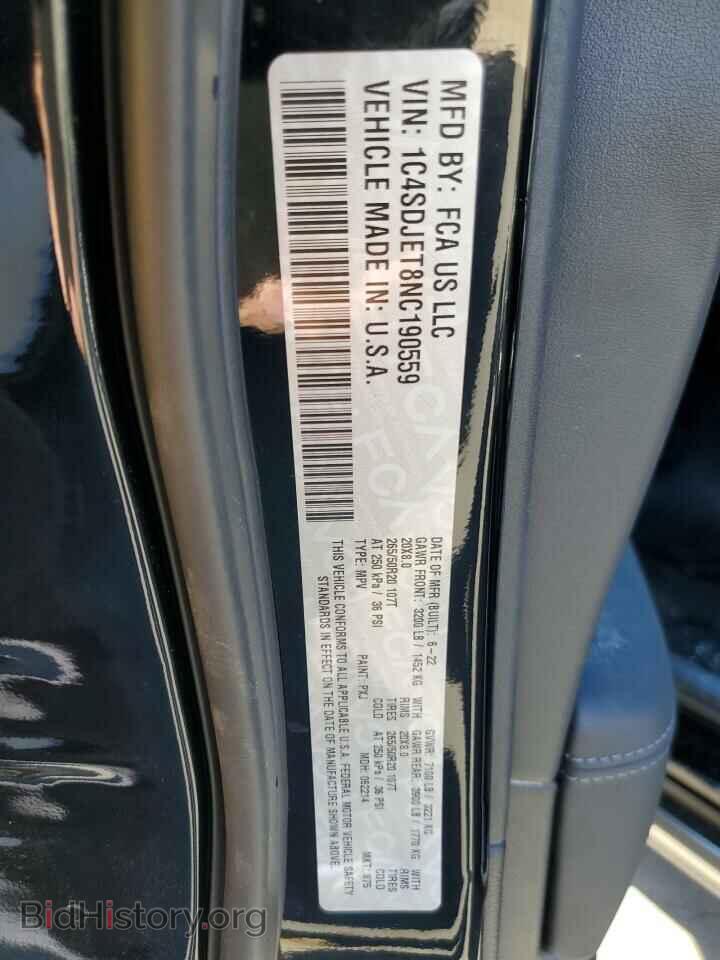 2022 Dodge DURANGO (VIN 1C4SDJET8NC190559) — photo 10 of 10