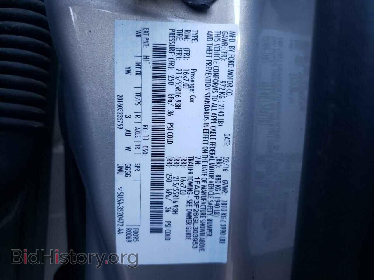2016 FORD FOCUS - VIN: 1FADP3F26GL303953 - Фото 10