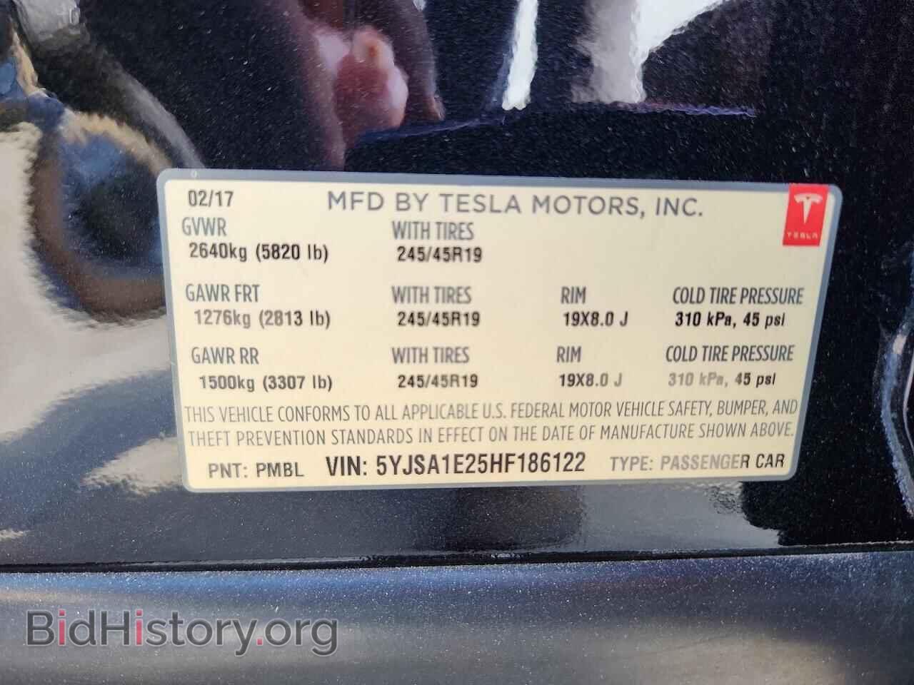 2017 TESLA MODEL S - VIN: 5YJSA1E25HF186122 - Photo 12
