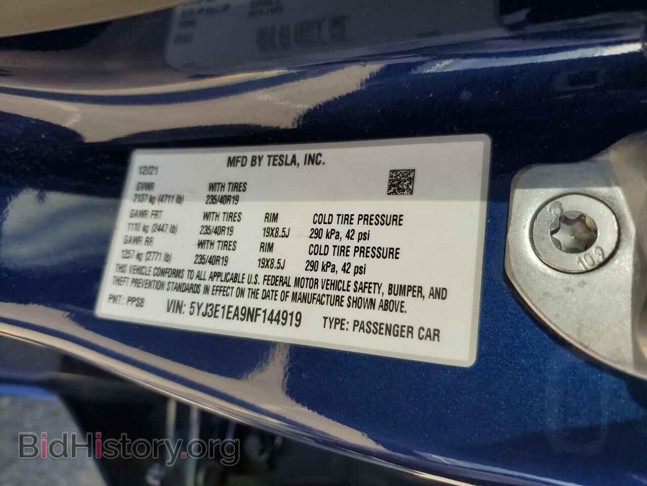 2022 TESLA MODEL 3 - VIN: 5YJ3E1EA9NF144919 - Photo 12