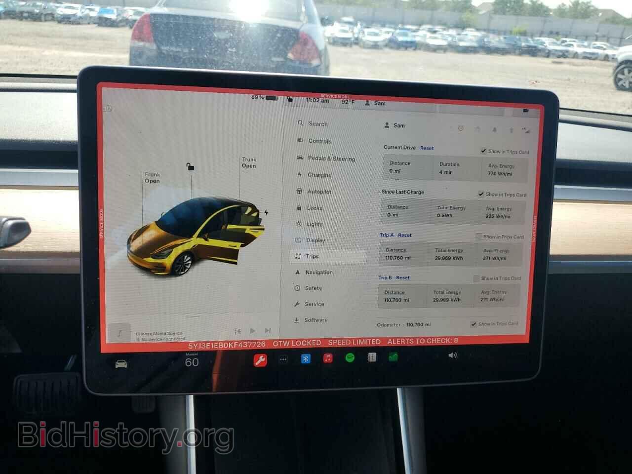 2019 TESLA MODEL 3 - VIN: 5YJ3E1EB0KF437726 - Фото 9