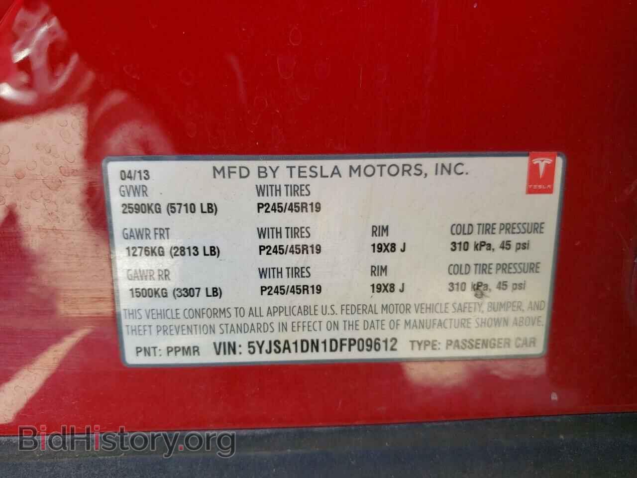 2013 TESLA MODEL S - VIN: 5YJSA1DN1DFP09612 - Photo 13