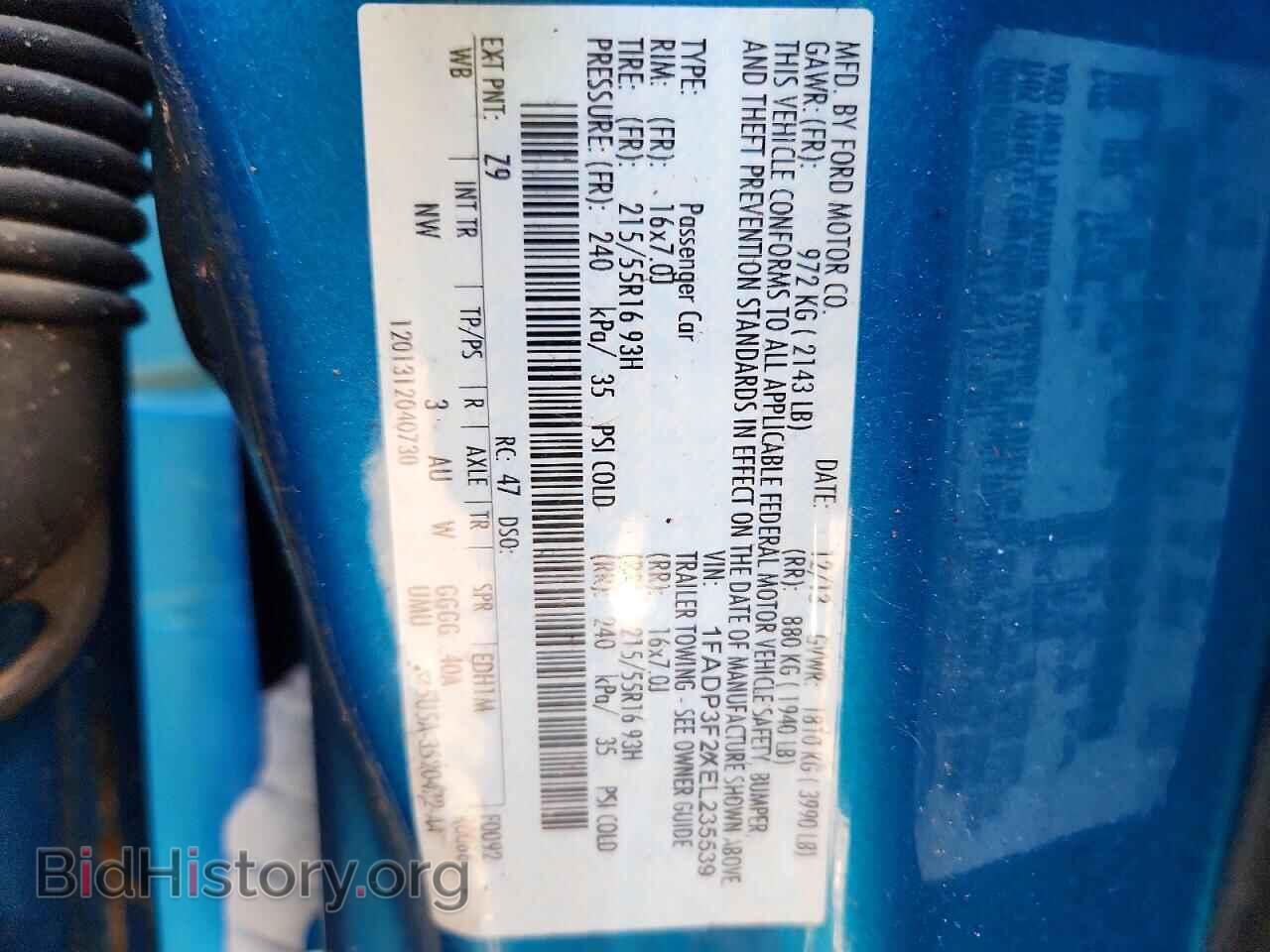 2014 FORD FOCUS - VIN: 1FADP3F2XEL235539 - Фото 12