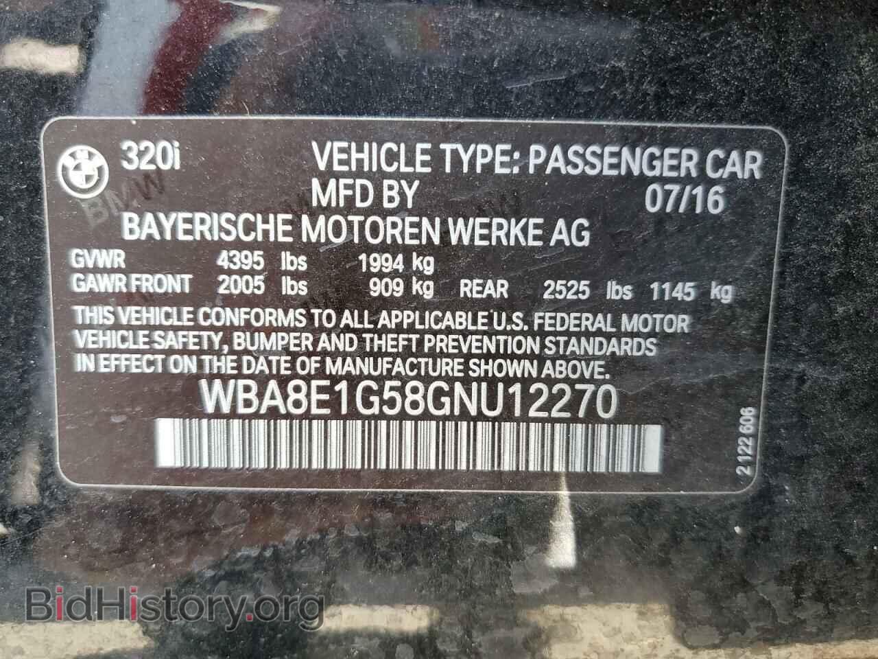 2016 BMW 3 SERIES - VIN: WBA8E1G58GNU12270 - Фото 12