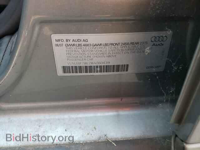2008 AUDI A4 - VIN: WAUAF78E28A060439 - Фото 10