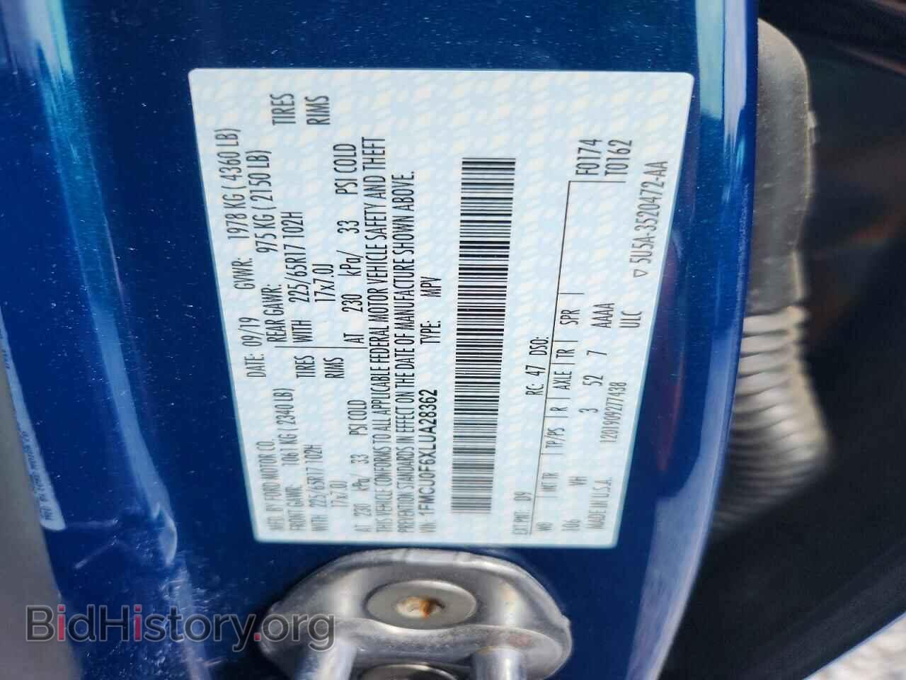 2020 FORD ESCAPE - VIN: 1FMCU0F6XLUA28362 - Photo 13