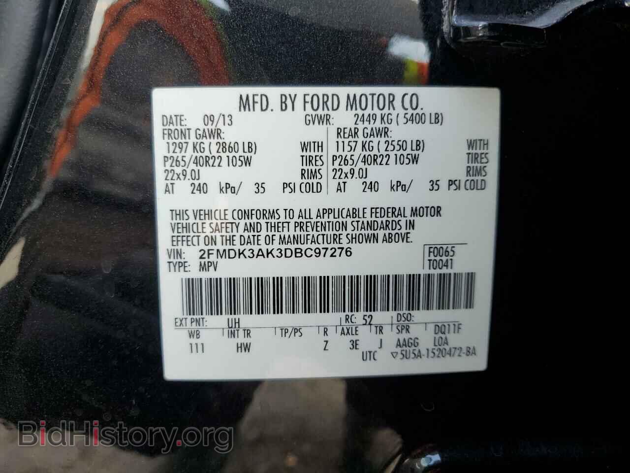 2013 FORD EDGE - VIN: 2FMDK3AK3DBC97276 - Photo 13