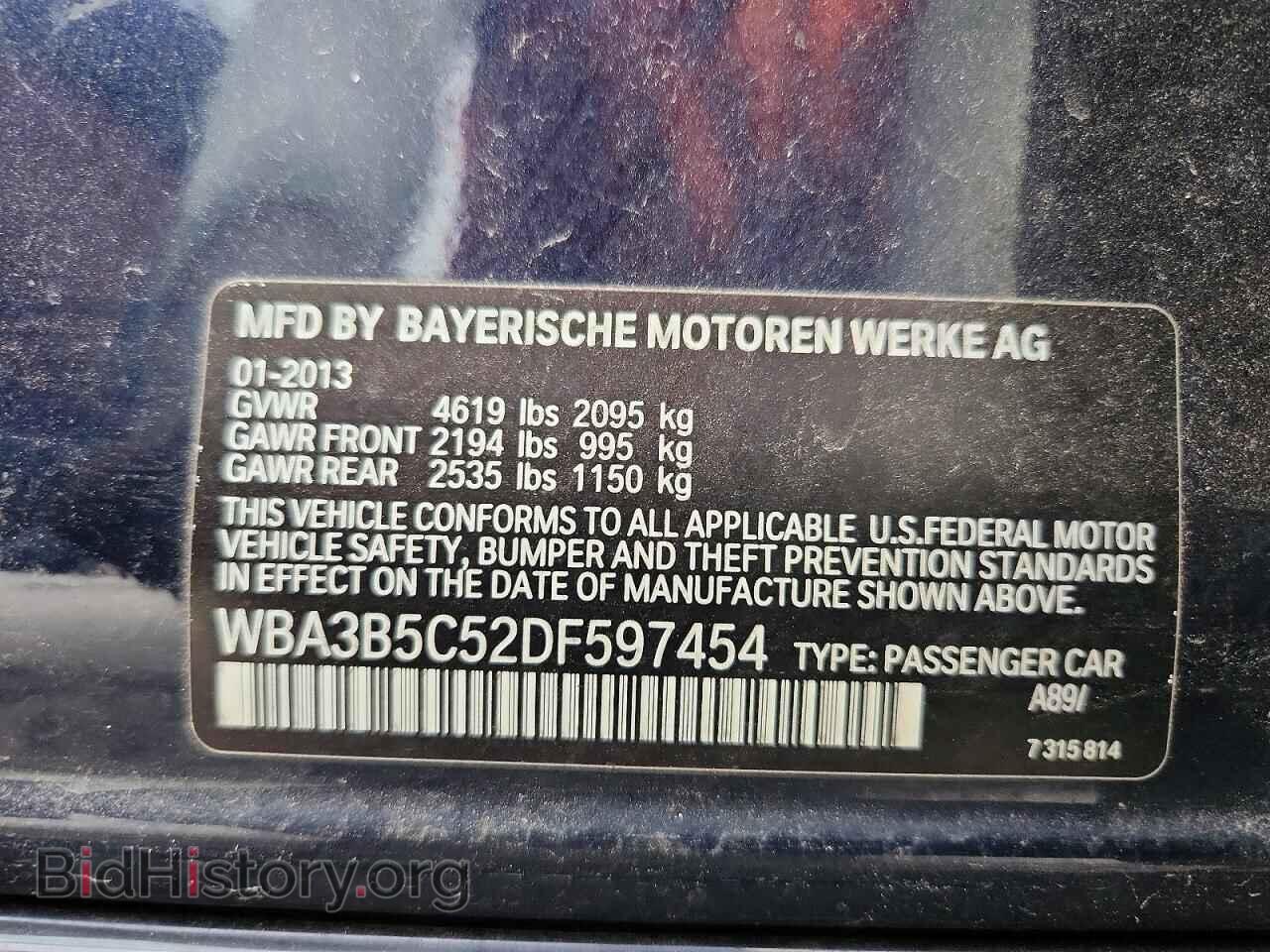 2013 BMW 3 SERIES - VIN: WBA3B5C52DF597454 - Photo 12