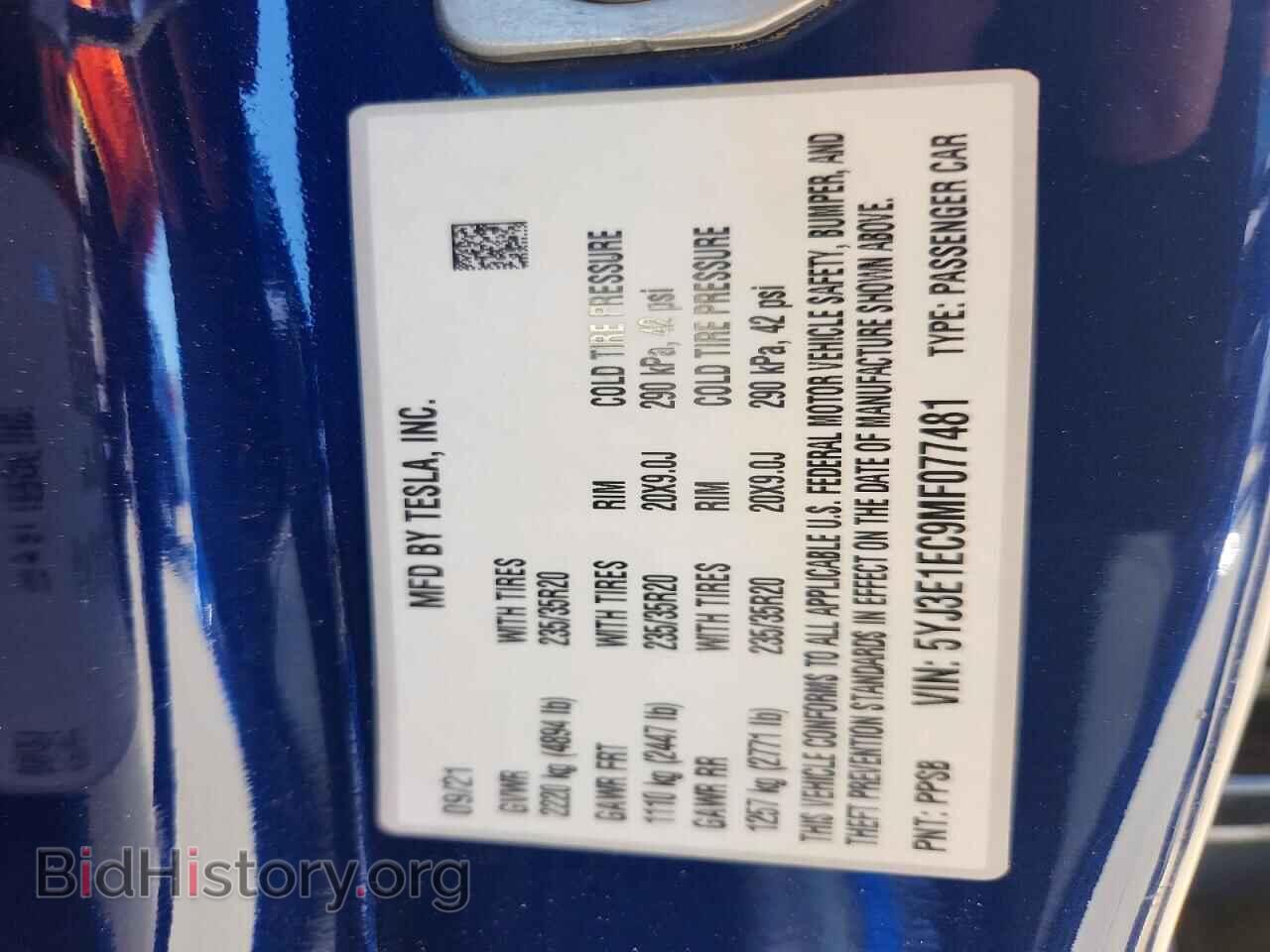 2021 TESLA MODEL 3 - VIN: 5YJ3E1EC9MF077481 - Photo 12