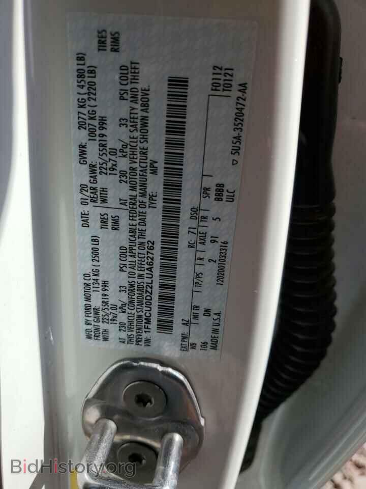 2020 FORD ESCAPE - VIN: 1FMCU0DZ2LUA62762 - Photo 13