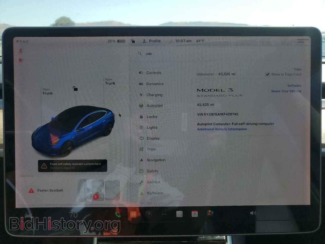 2019 TESLA MODEL 3 - VIN: 5YJ3E1EA1KF428749 - Фото 9