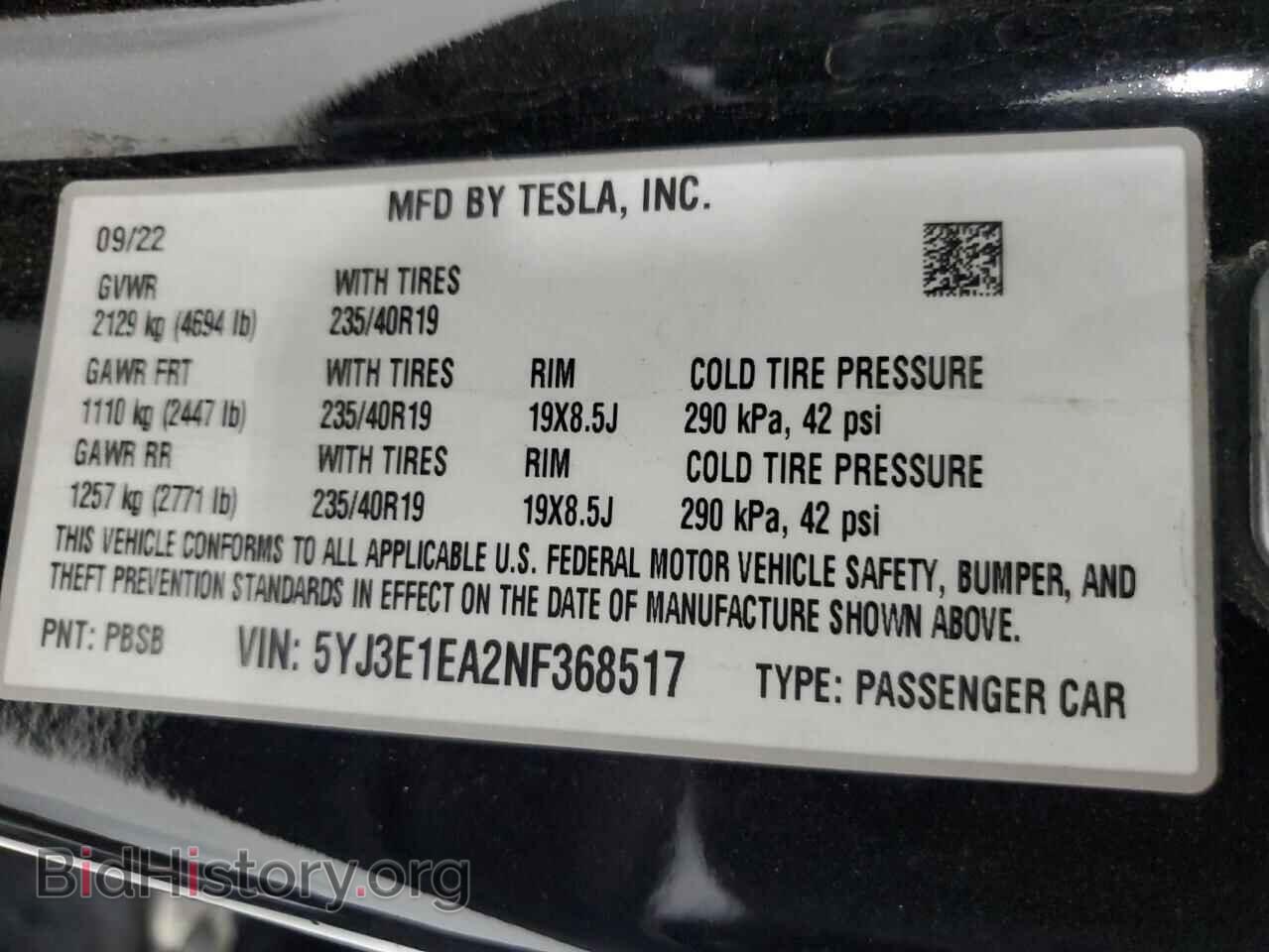 2022 TESLA MODEL 3 - VIN: 5YJ3E1EA2NF368517 - Photo 12
